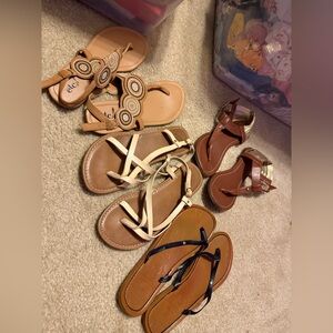 Brown and Tan Sandals - 4 Pack
